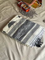 Classic Black & White Khadi Cotton Saree_2