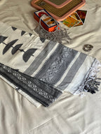 Classic Black & White Khadi Cotton Saree_3