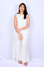 Ivory White Cotton Co-ord Set