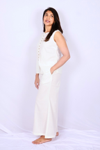 Ivory White Cotton Co-ord Set