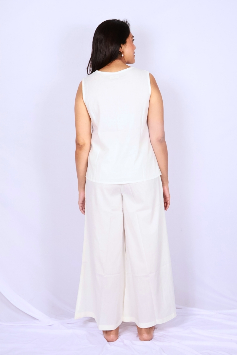 Ivory White Cotton Co-ord Set