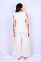 Ivory White Cotton Co-ord Set