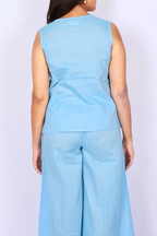 Sky Blue Cotton Co-ord Set