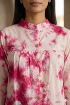 Pink & Ivory Tie-Dye Cotton Top