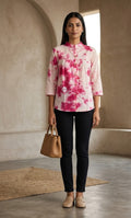 Pink & Ivory Tie-Dye Cotton Top