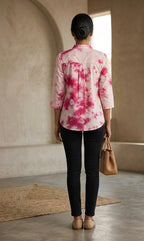 Pink & Ivory Tie-Dye Cotton Top