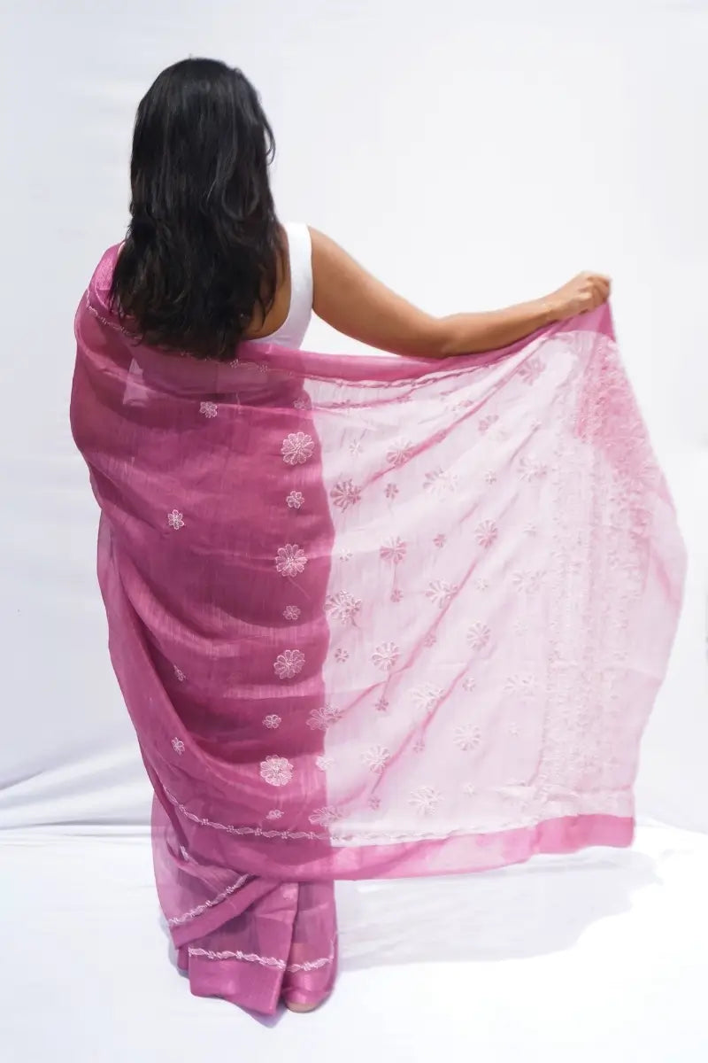 HandwovenChandericottonsareewithChikankariembroideryinrosepink_Noolagam_3