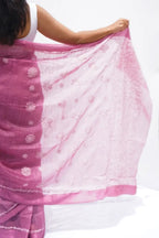 HandwovenChandericottonsareewithChikankariembroideryinrosepink_Noolagam_4