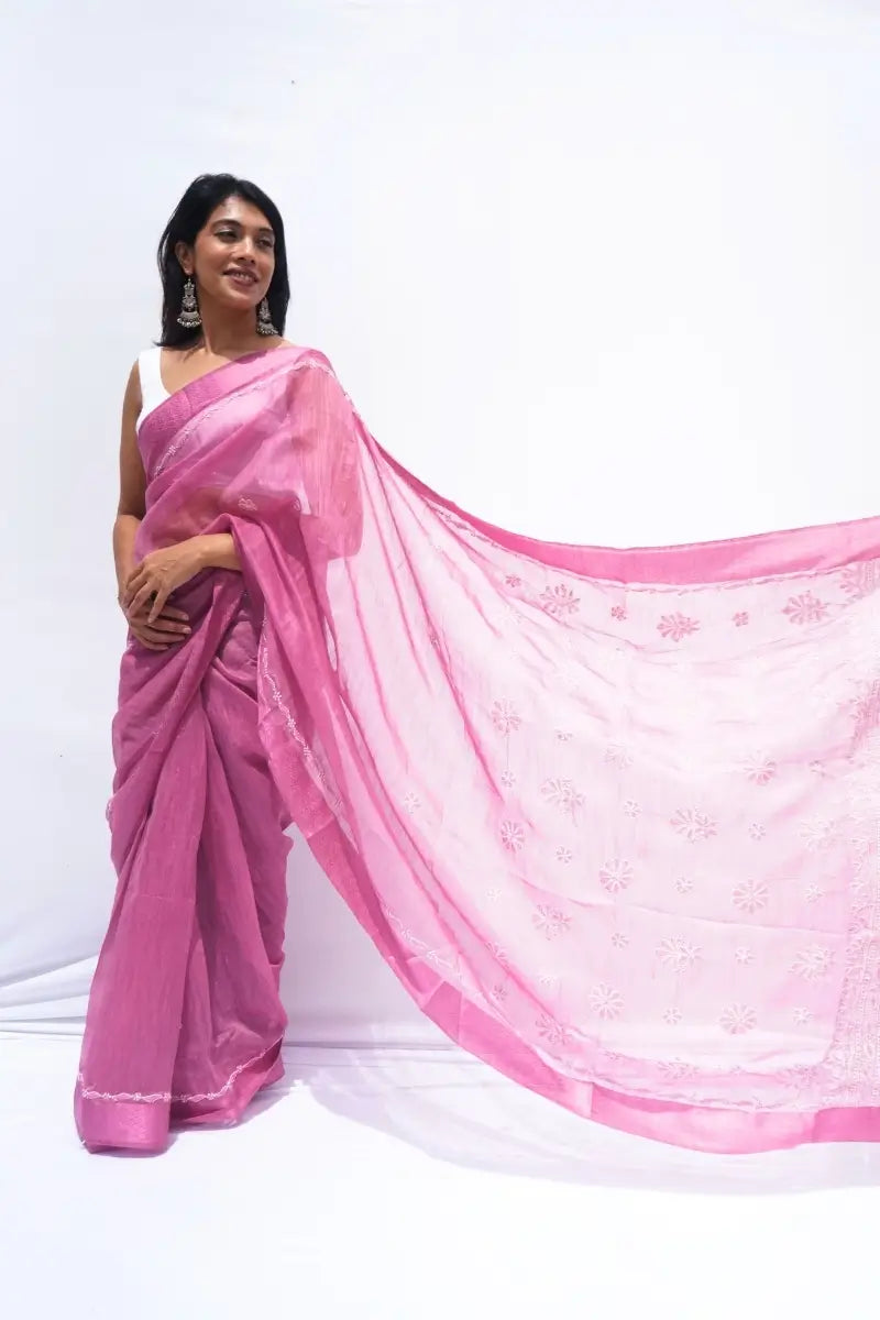 HandwovenChandericottonsareewithChikankariembroideryinrosepink_Noolagam_5
