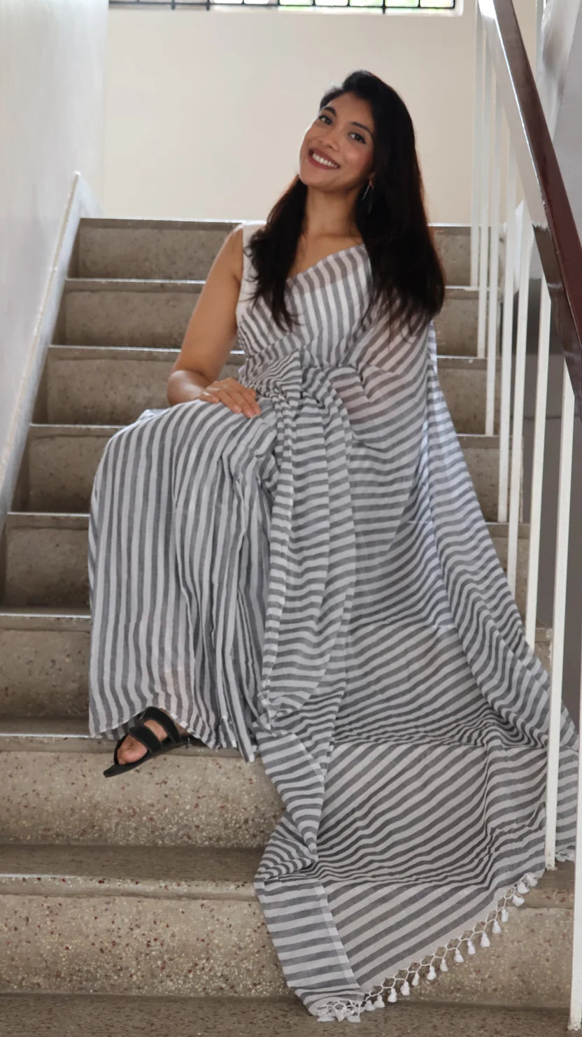 Striped Mul Cotton Saree_2