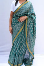 MaheshwaricottonsilkDabuhandblockprintedsareeinsagegreenwithzariborder_Noolagam_2