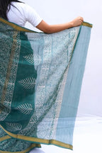 MaheshwaricottonsilkDabuhandblockprintedsareeinsagegreenwithzariborder_Noolagam_4