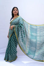 MaheshwaricottonsilkDabuhandblockprintedsareeinsagegreenwithzariborder_Noolagam_5