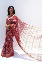 MaheshwaricottonsilkhandblockprintedsareewithBagrucrimsonfloralmotifs_Noolagam_5