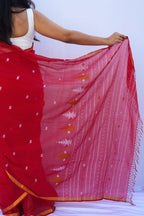 Mihira | Crimson Bloom Phulia Mul Cotton Saree