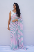 Mihira | Candy Stripe Phulia Mul Cotton Saree