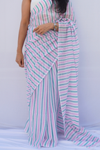 Mihira | Candy Stripe Phulia Mul Cotton Saree