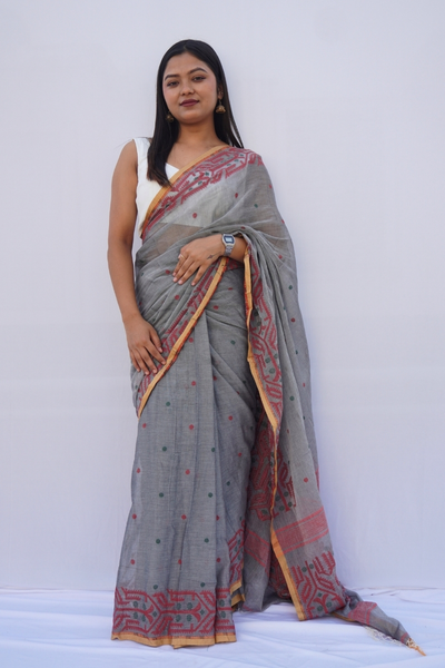 Mihira | Ash Rose Phulia Mul Cotton Saree