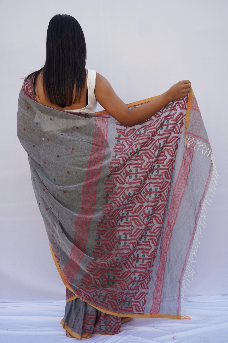 Mihira | Ash Rose Phulia Mul Cotton Saree