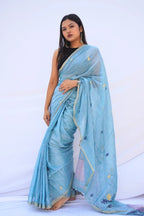 Mihira | Sky Bloom Phulia Mul Cotton Saree