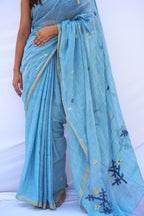 Mihira | Sky Bloom Phulia Mul Cotton Saree