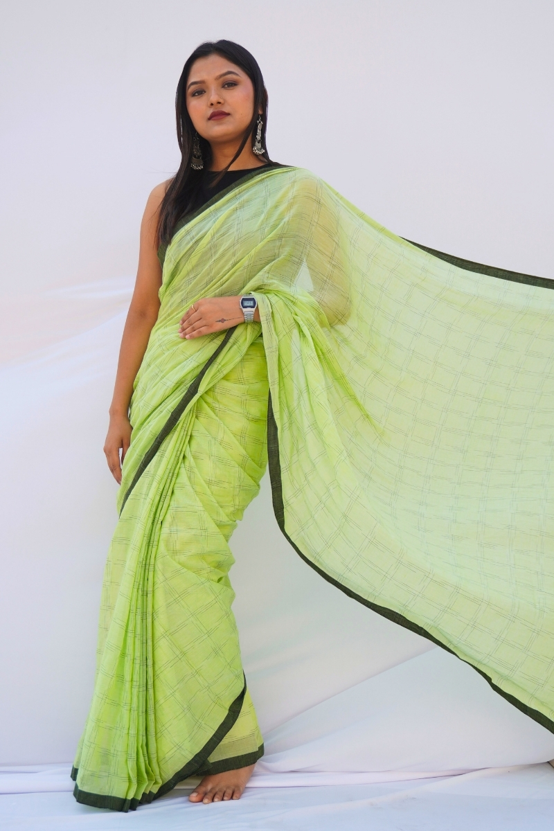 Meadow Lines Phulia Mul Cotton Saree