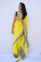 Mihira | Sunbeam Yellow Handloom Phulia Mul Cotton Saree