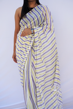 Mihira | Lavender Lemon Phulia Mul Cotton Saree