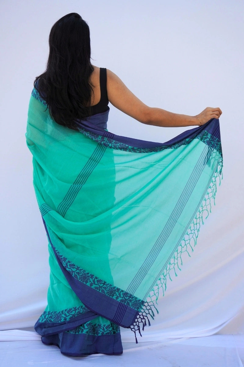 Mihira | Sea Mist Phulia Mul Cotton Saree
