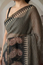 Crimson Red Bandhani Kota Doria Saree_3