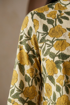 Mustard Floral Hand Block Printed Cotton Top